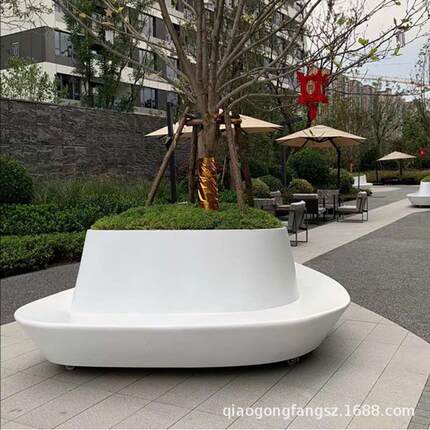 玻璃花坛座椅异形花池盆池座椅户外007园林花器花景观树钢坐凳