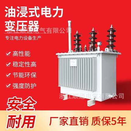 S11三相油浸式100KVA电力变压器 10千伏全铜双绕组降压调压400V