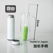 霜山日本进口长柄洗瓶刷保温杯清洗海绵刷奶瓶玻璃茶杯长瓶刷子