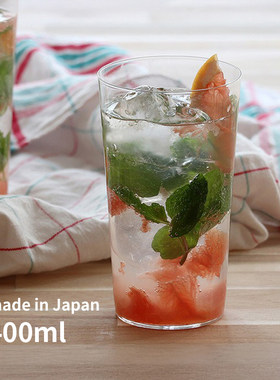 日本进口水晶玻璃杯透明薄壁直身调酒杯啤酒杯水杯冷饮杯木村代工