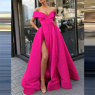 Sexy Deep V Neck Sleeveless Evening Dress性感深V领无袖晚礼服