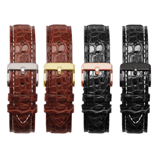 玥典双面鳄鱼皮手表带真皮男表带适用天梭美度浪琴积家名匠22 20m