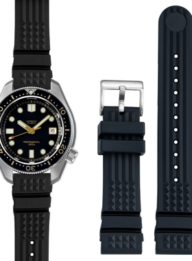 适配精工元祖mm系列SKX007水鬼20mm鲍鱼小MM5号罐头硅胶手表带男