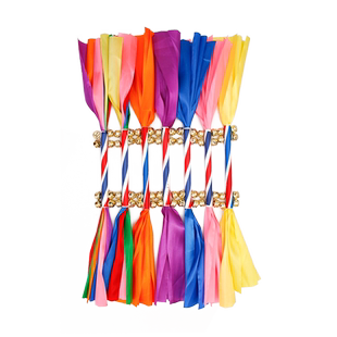 花棍舞蹈道具啦啦队彩条铃铛响棍儿童运动会体操跳舞器械