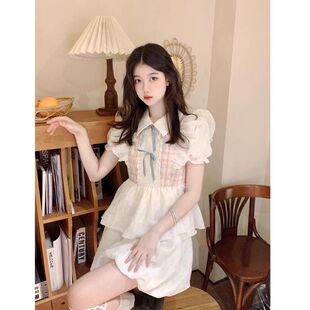 公主蓬蓬短裙子 女童甜美风小飞袖 花苞连衣裙夏季 新款 中大童泡泡袖