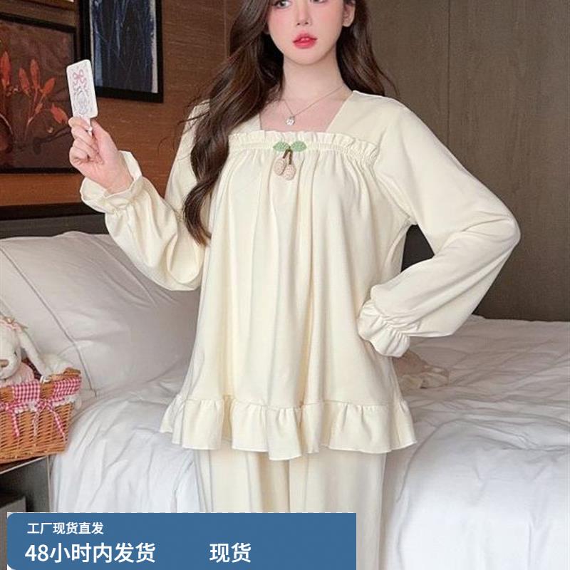 2025年新款睡衣女春秋季德绒长袖长裤甜美小个子家居服套装可外穿