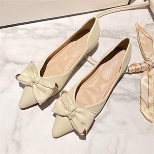 大码 平底法式 绝美不累脚瓢鞋 41到43船鞋 女夏季 尖头单鞋 2025新款