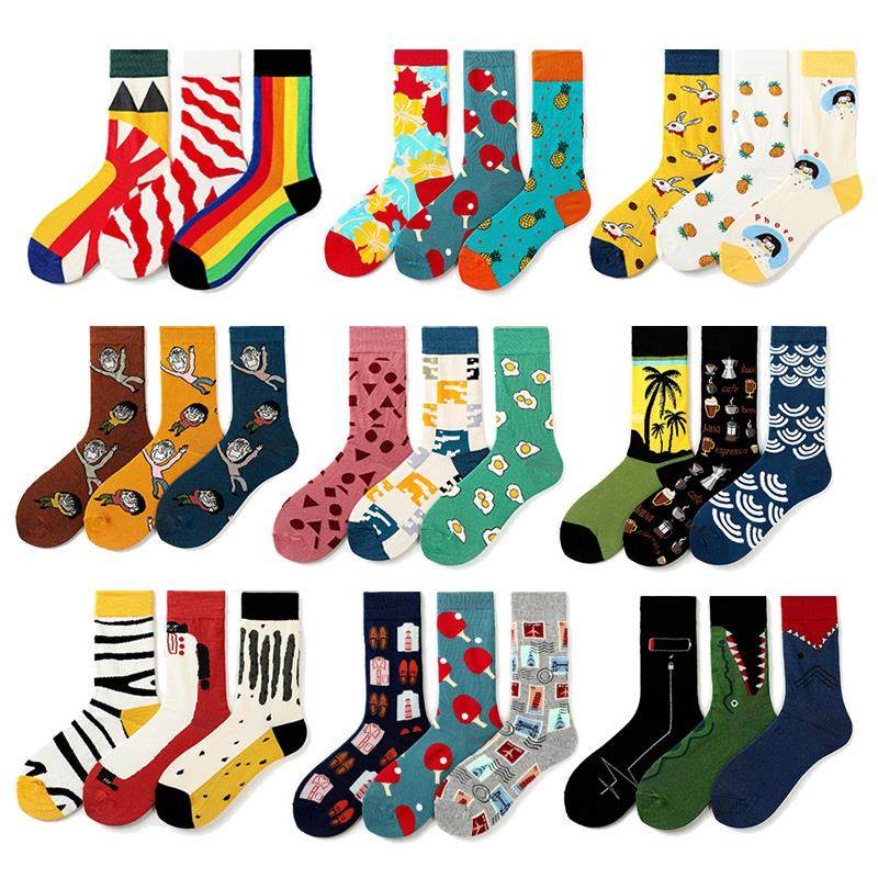 袜子男女ins潮中筒网红韩版时尚秋冬日系可爱街头彩色情侣棉袜