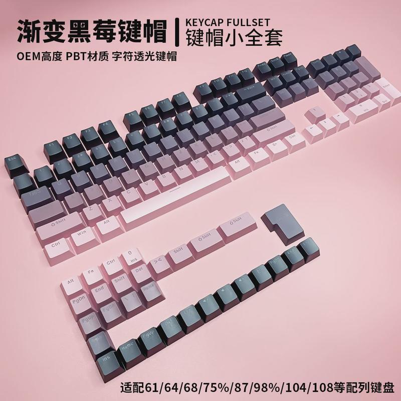 适用于贱驴RS2/A3/619RS键帽3.0/4.0机械键盘PBT侧刻渐变透光按键
