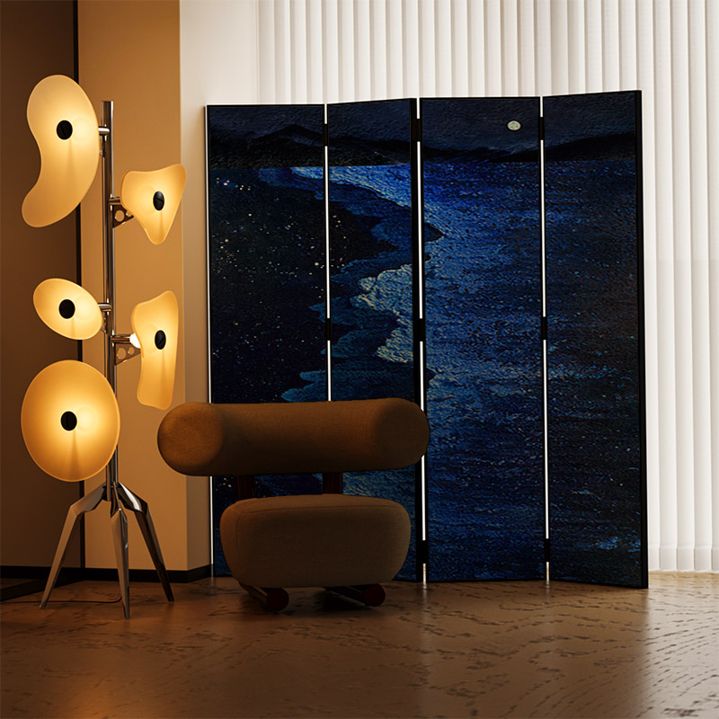 简约现代艺术遮挡屏风隔断客厅装饰小户型玄关抽象折叠移动背景墙