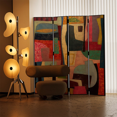 简约现代遮挡屏风隔断客厅玄关装饰艺术抽象小户型折叠移动背景墙