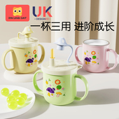 儿童牛奶杯刻度家用喝水杯子316不锈钢3岁以上宝宝吸管学饮杯防摔