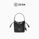 ZESH 斜挎包真皮包包 小号菜篮子包女包水桶包单肩包新款 泽尚 锦元