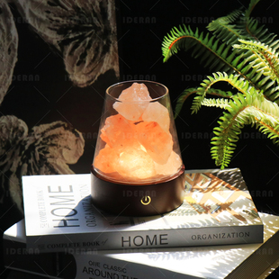 巴基斯坦天然水晶盐灯台灯香薰摆件充电款卧室睡眠小夜灯生日礼物