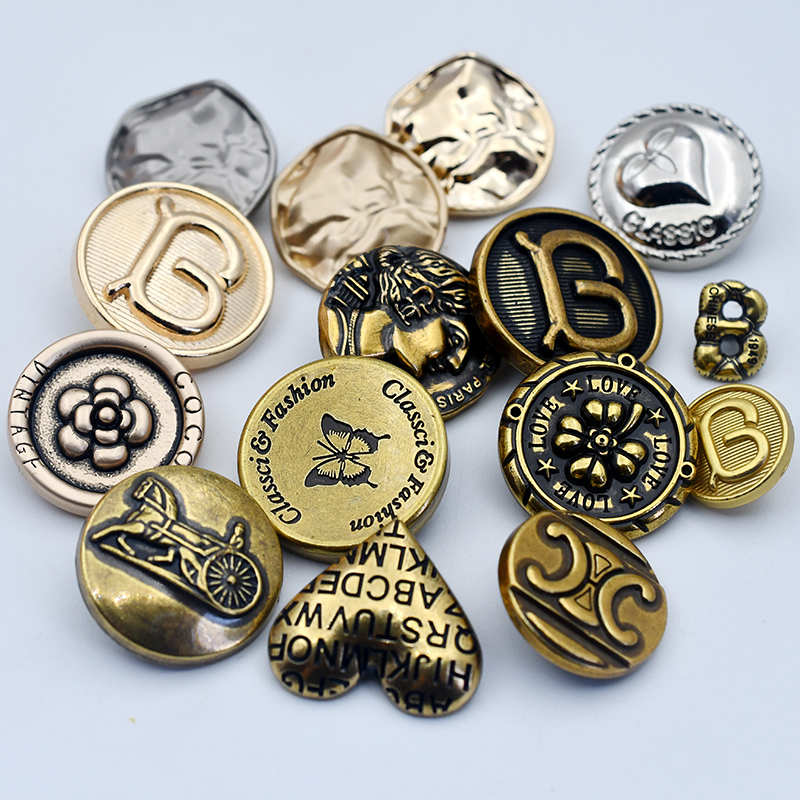 高级金属扣不规则男女呢大衣