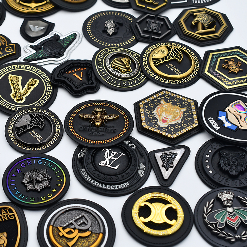 合金皮牌PU金属皮标牛仔鞋帽装饰标牌补丁DIY补贴布贴配件137-244