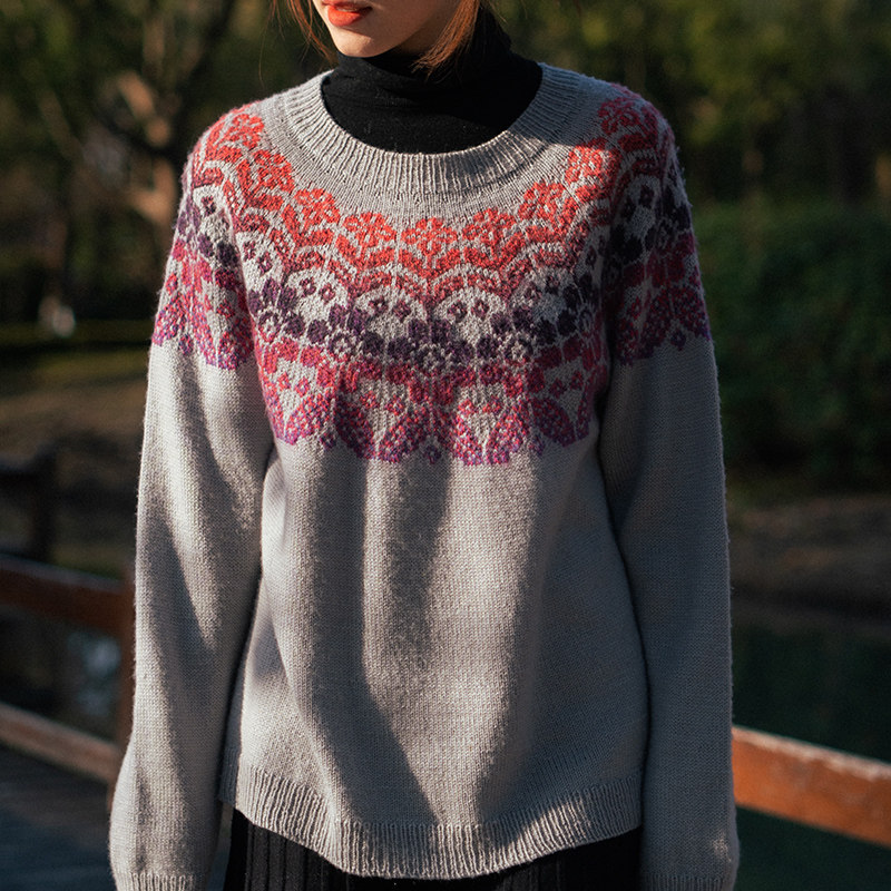 【和叶花花】圆肩提花毛衣材料包 手工DIY毛线团羊毛线棒针含教程,服饰配件/皮带/帽子/围巾,毛线,淘宝优惠券,粉丝福利购,淘宝优惠卷