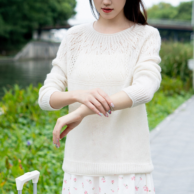 【芙蓉】编织人生牦牛绒棒针镂空毛衣女秋季毛线DIY材料包送教程