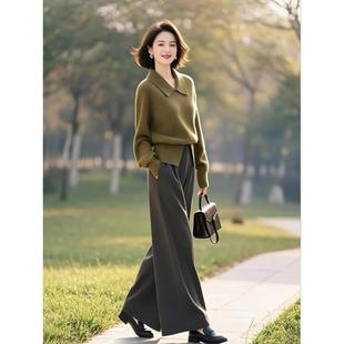 JOYIASS2025新款套装女装春秋季针织上衣小个子休闲减龄阔腿裤套