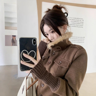 新品松茶可可 高级感复古金属扣外套女秋季收腰显瘦气质外套上衣