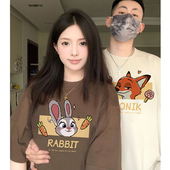 夏季 t恤2025新款 装 disoo不一样情侣装 特别 网红短袖 高级感套装 男