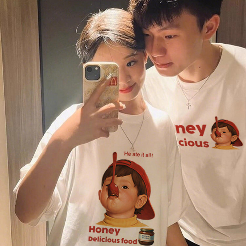 乔巴先生不一样的情侣装T恤短袖2026年夏季新款卡通简约印花上衣,男装,T恤,淘宝优惠券,粉丝福利购,淘宝优惠卷