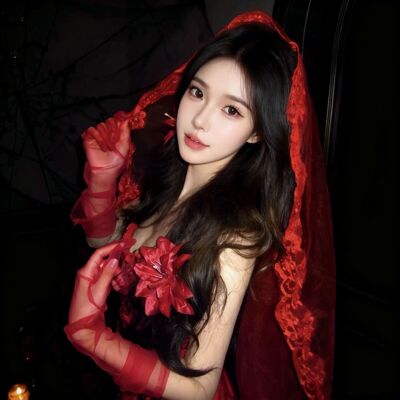 饰 Halloween Vampire Girl Lace Headdress Gothic cosplay veil