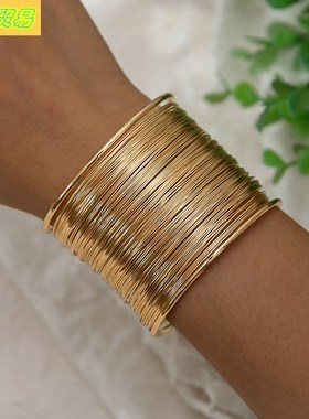 Punk Party Charm Layered Cutout Letter Open Bracelet朋克手链