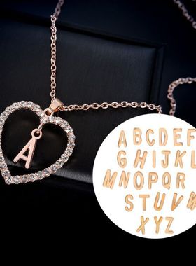 New diamond studded letter heart necklace women 欧美字母项链