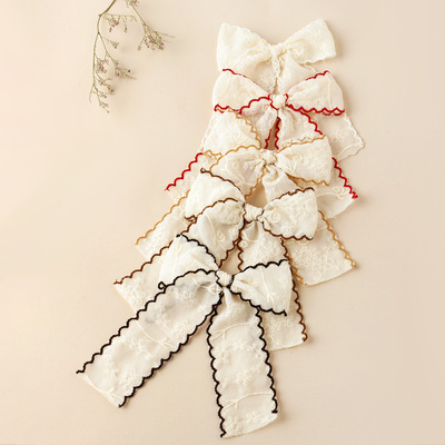 sweet Summer children's hair clip lace Bow girl hairpin 发夹