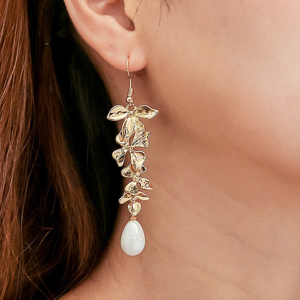 New Bohemian Pearl Earrings Women's Fashion long Earring耳环
