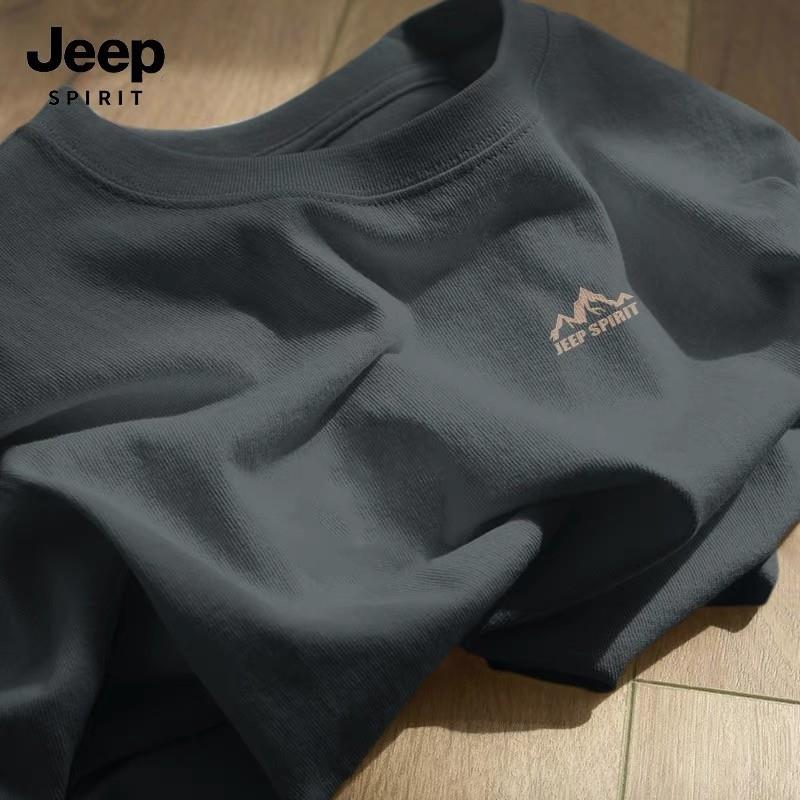 JEEP吉普T恤男纯棉2025新款夏季圆领上衣男款潮重磅简约男士短袖G
