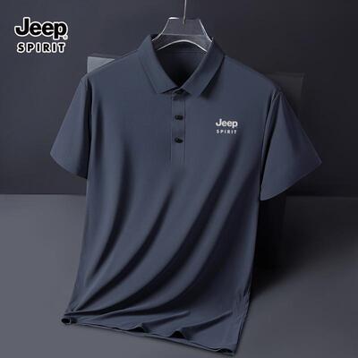 JEEP吉普珠地棉Polo衫男女夏季短袖T恤透气薄款速干休闲翻领上衣R