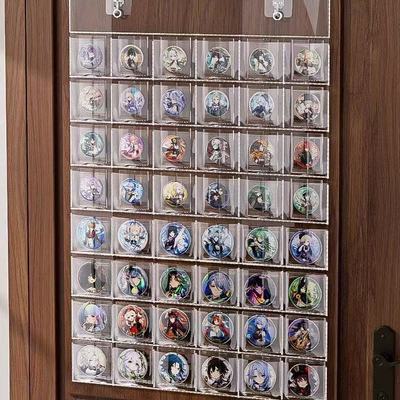 ins壁挂展示架吧唧谷子收纳盒48格墙上长条储物挂架挂墙大容量