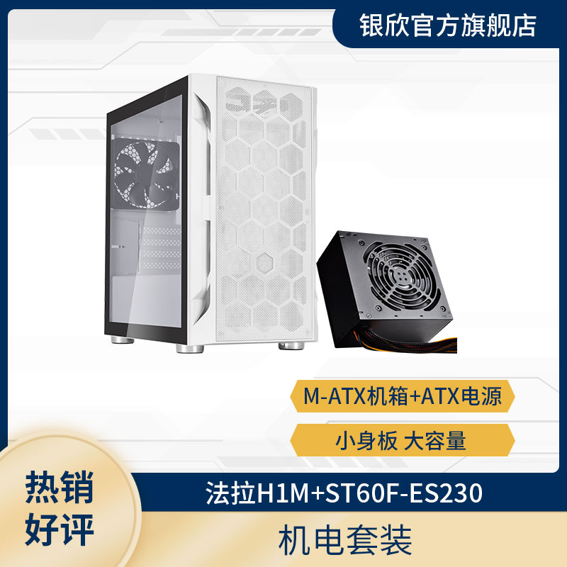 SILVERSTONE FARA H1M 섀시 MATX 섀시|흰색 브랜드 직선 콘센트 전원 공급 장치 정격 500W|600W