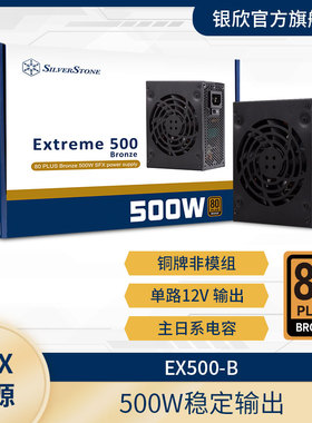 银昕350W/500W铜牌EX500-B/EX350-BFSFX电源附ATX转接板/日系电容