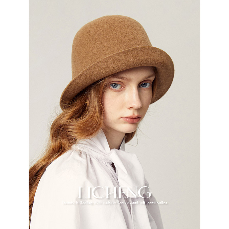 自由造型100%澳洲羊毛呢渔夫帽子