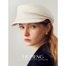 礼诚法式 黑色纯羊毛报童帽女秋冬显脸小贝雷帽保暖羊毡帽子鸭舌帽