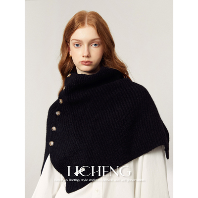 时髦复古斗篷披肩围巾秋冬护肩