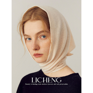 礼诚 英国小众100%羊毛三角巾百搭围巾女秋冬舒适亲肤护颈小围脖