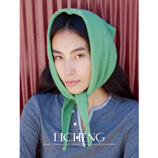 礼诚 叠穿万能单品100%羊毛针织围巾女秋冬叠穿三角领巾系脖百搭