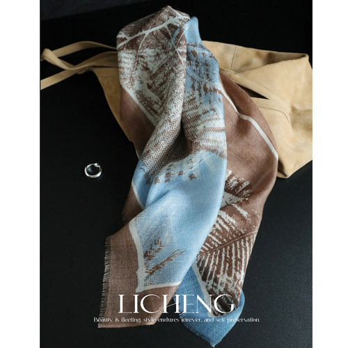 自然游牧风纯山羊绒披肩薄围巾