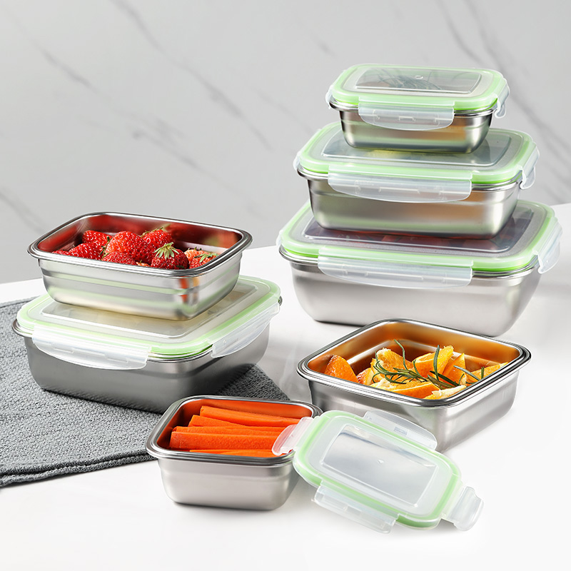 宅小二304不锈钢长方形保鲜盒带盖厨房家用便当储物饭盒冰箱盆子|ruв категории посуда, сохранение контейнер/сохранение продовольственный, сохранение коробка - от Buy2taobao.com для оказания профессиональной услуги покупки агента Taobao