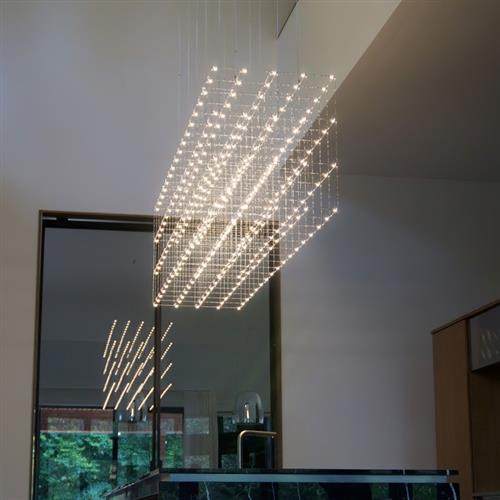 酒店大堂吊灯售楼部沙盘会所酒吧非标工程灯设计师定制光立方吊灯