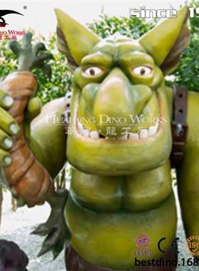 卡通动漫绿色怪物模型儿童乐园商场活动美陈引流自贡灯会厂家