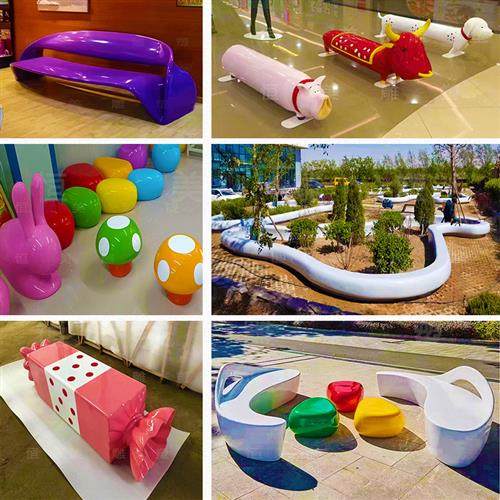 不锈钢坐凳雕塑玻璃钢长椅商场座椅广场树池定制户外创意公园摆件