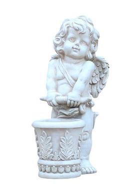 户外园林景观天使人物花缸摆件别墅门店造景装饰玻璃钢丘比特雕塑