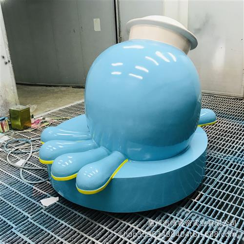 玻璃钢休闲椅创意商场座椅章鱼雕塑美陈DP点装饰公共区域休息坐凳