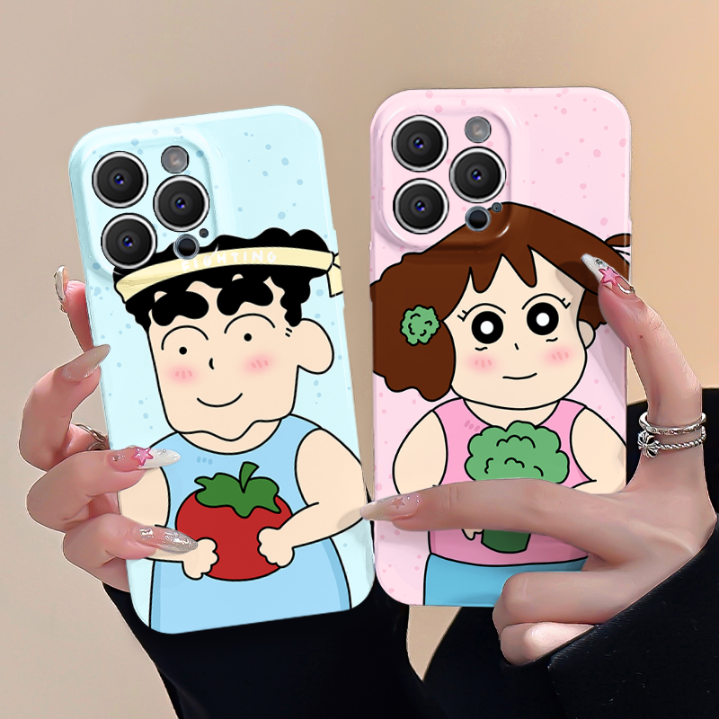 可爱卡通减肥广志美伢适用华为mate60pro小米14一加vivo荣耀nova红米oppo趣味情侣新款高级感全包菲林手机壳