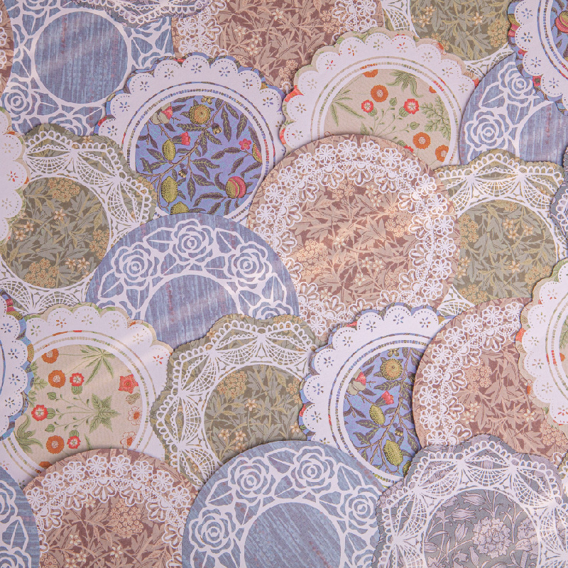 蕾丝便签 复古文艺异形镂空花边手帐背景装饰拼贴 留言记事打底纸